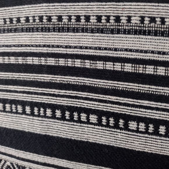 H&M Black and Ivory Southwestern Striped Textured Zip Jacket - Picture 8 of 10